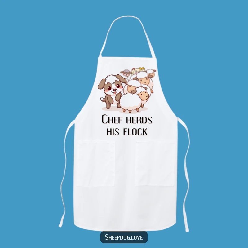 Funny Sheepdog Apron: Playful Cook, Kitchen Helper Funny Gift