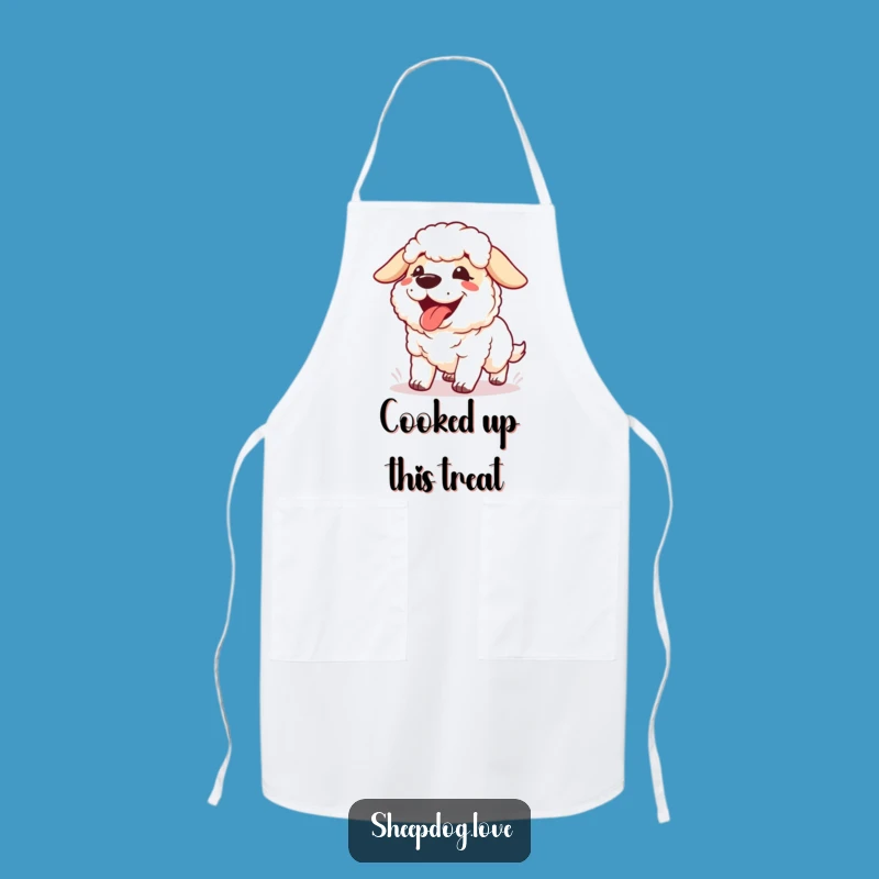 Funny Panting Sheepdog Apron: Cook with Post-Run Energy, Great Gift