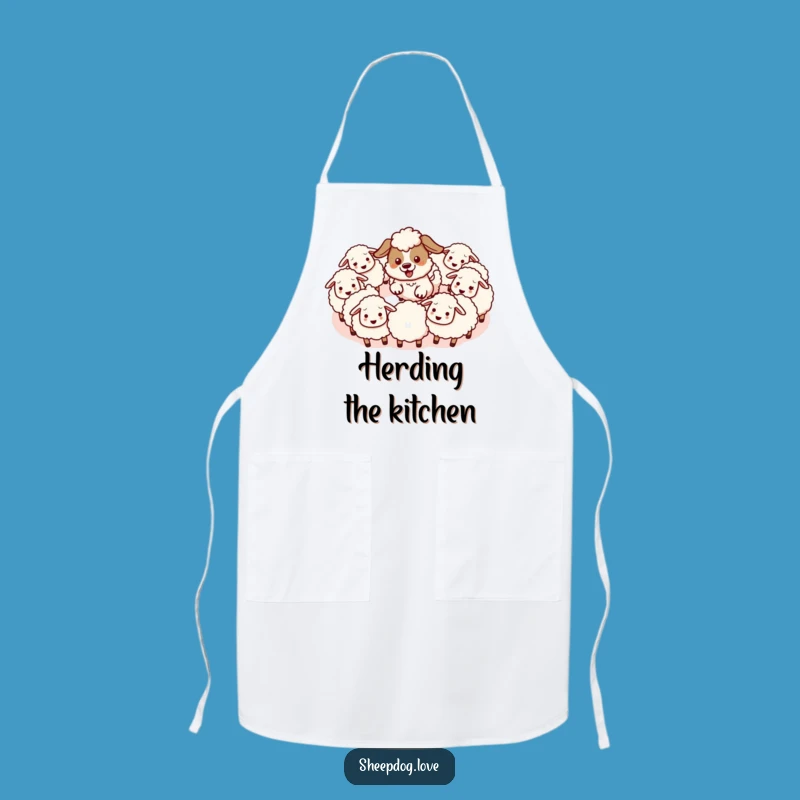 Funny Kawaii Sheepdog Apron - Hilarious Chef's Gift for Kitchen Herding Fun