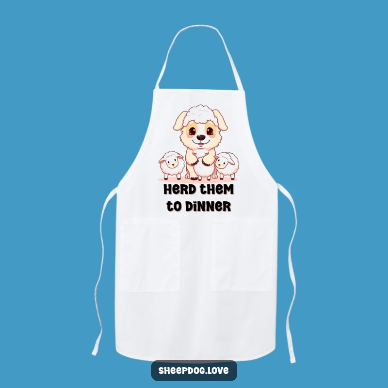 Funny Sheepdog Apron: Focused Herder Dog Kitchen Wear Gift