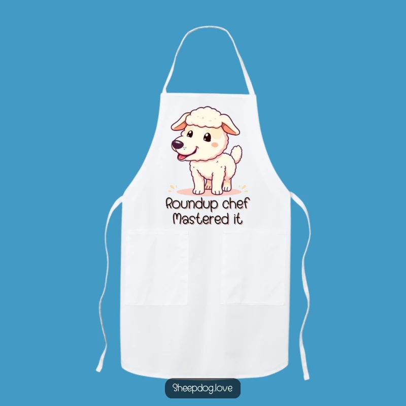 Funny Sheepdog Chef Apron: Cook with Canine Cheer