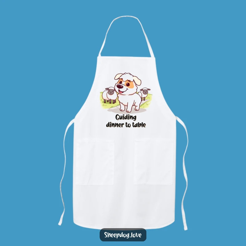 Funny Sheepdog Path Apron: Cook with Determined Smiles!