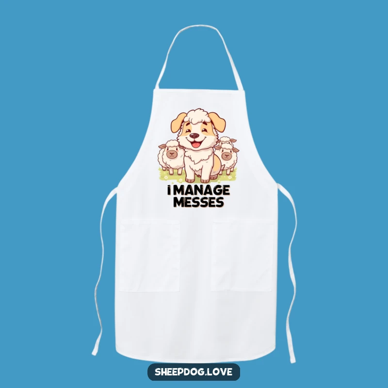 Funny Sheepdog Chef Apron - Cook with Canine Precision