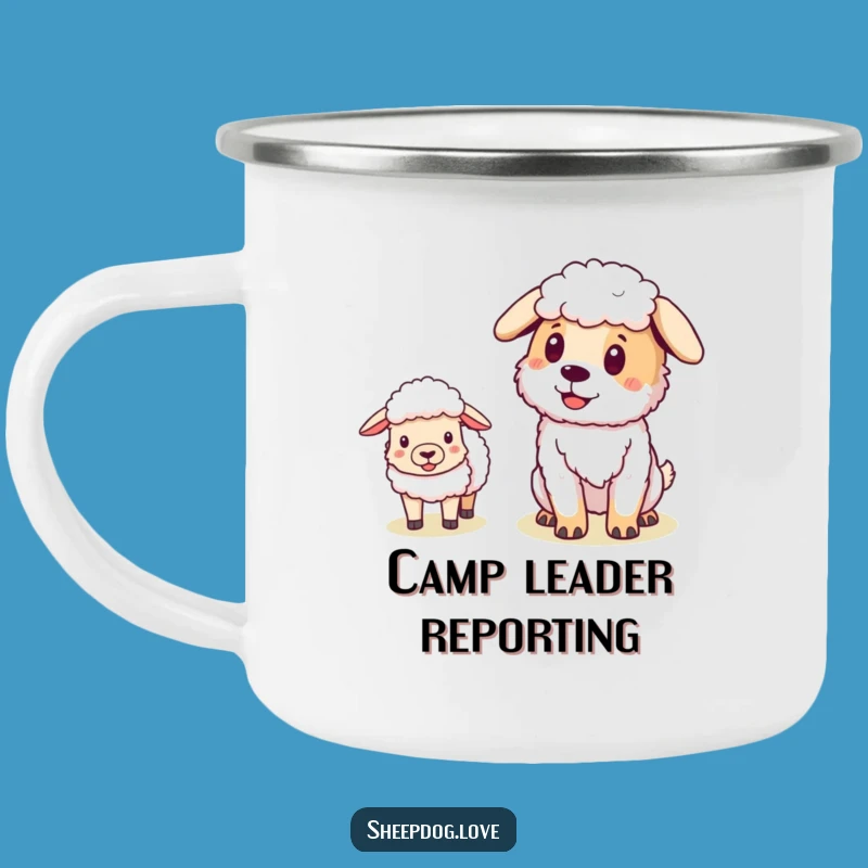Funny Pleased Sheepdog Camping Mug - Outdoor Leader Dog Adventure Gift