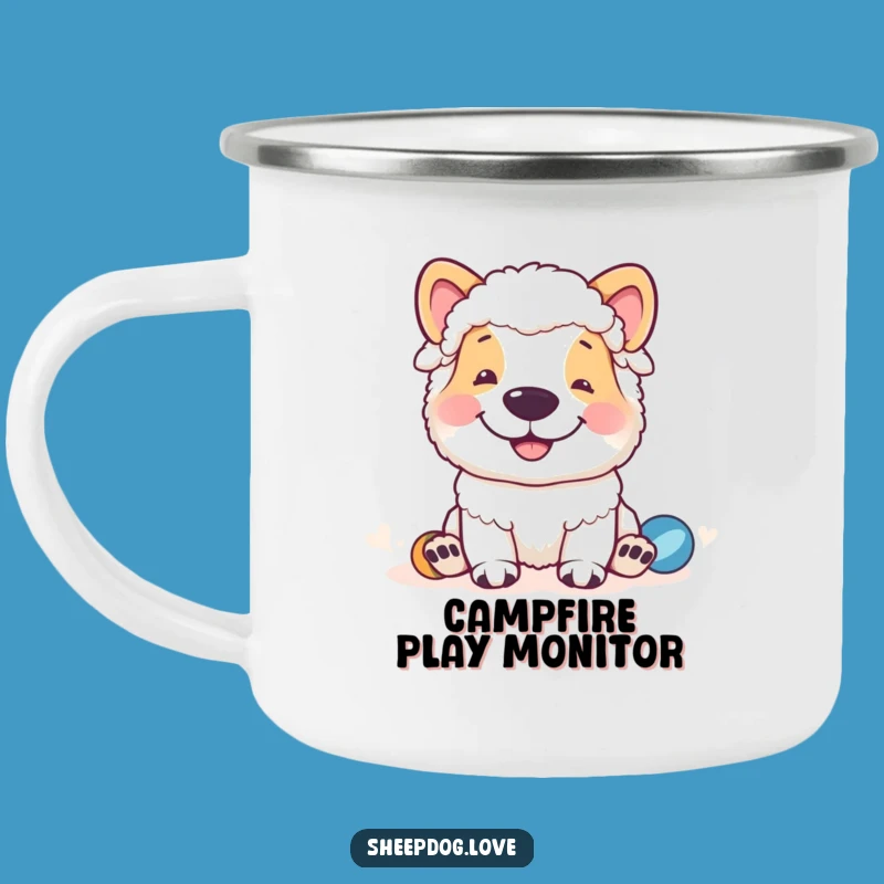Funny Sheepdog Grin Camping Mug: Coffee with a Hilarious Overseer Funny Gift