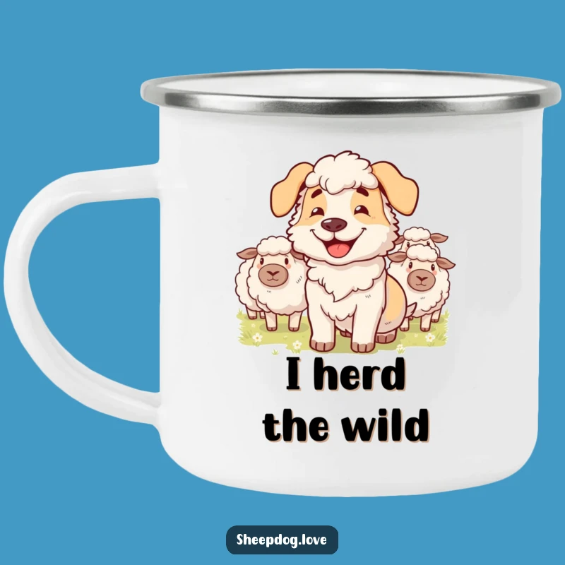 Funny Sheepdog Camp Mug - Adventure Companion with a Grin
