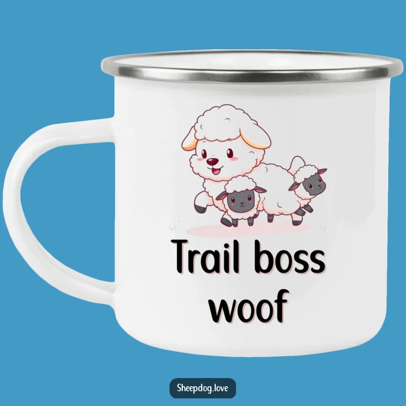 Funny Sheepdog Camping Mug: Fluffy Herder of Bouncing Sheep, Durable and Hilarious Outdoor Drinkware
