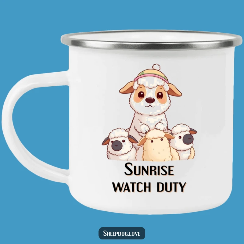 Funny Sheepdog Camping Mug: Guard Your Beverages With Style