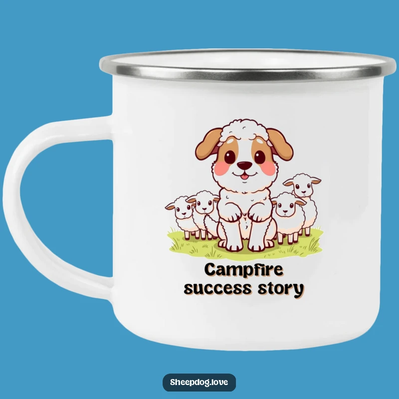 Funny Sheepdog Camping Mug: Proud Herder, Adventure-Ready Dog Tribute