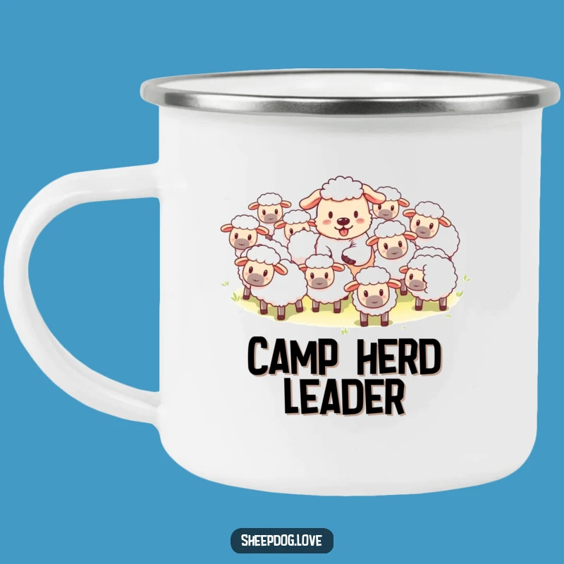 Funny Sheepdog Herding Camping Mug: Adventure with Your Canine Friend