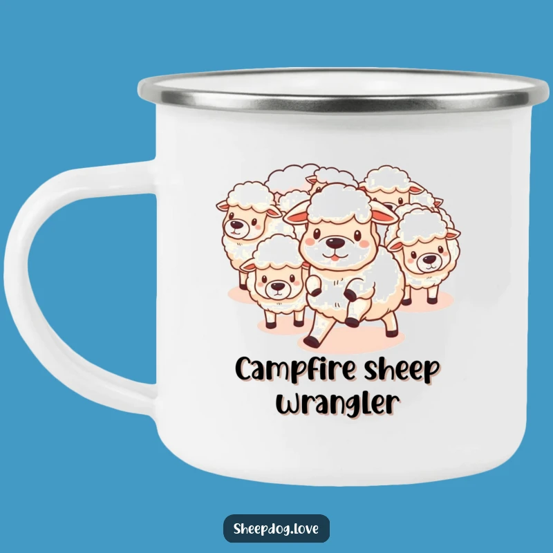 Funny Sheepdog Herding Camping Mug: Farm Fun for the Outdoors