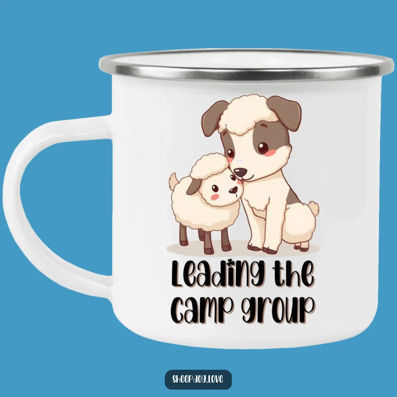 Funny Nudging Sheepdog Camping Mug: Gentle Herder Cup, Great Gift