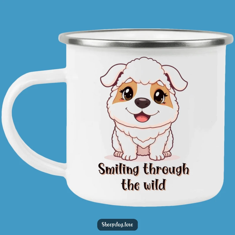 Funny Determined Sheepdog Camping Mug - Rugged Resolve for Outdoor Adventures Gift