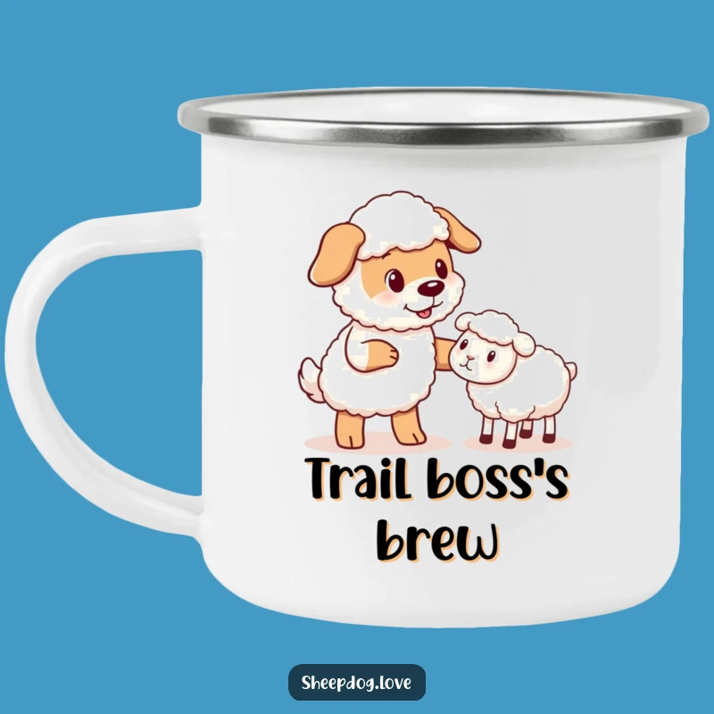 Funny Sheepdog Nudge Camping Mug: Adventure Fuelled by Hilarious Herding Humor