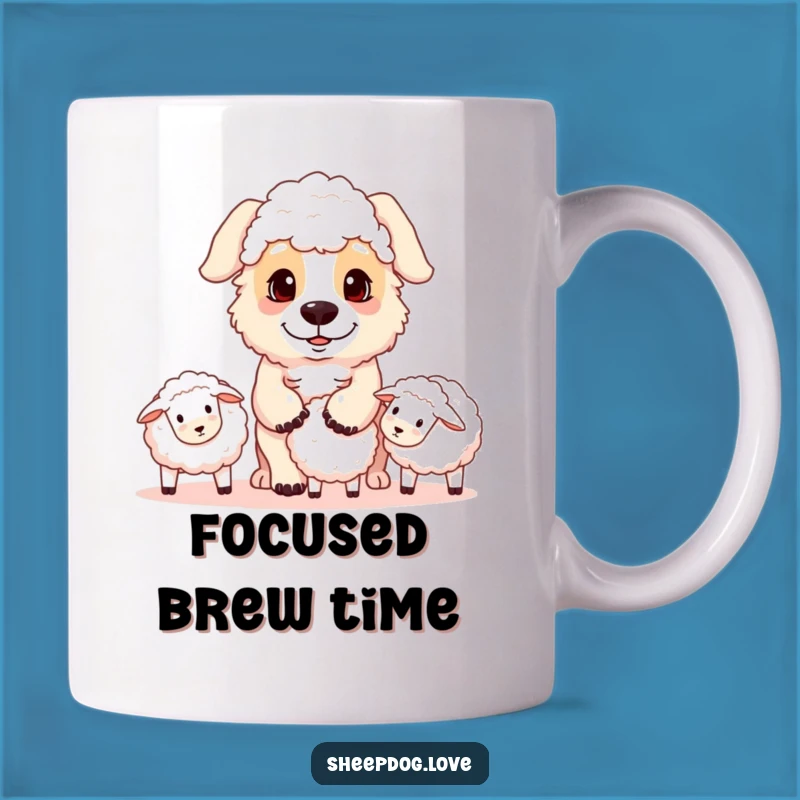 Funny Sheepdog Mug: Playful Herder Dog is a Perfect Gift for Dog Lovers