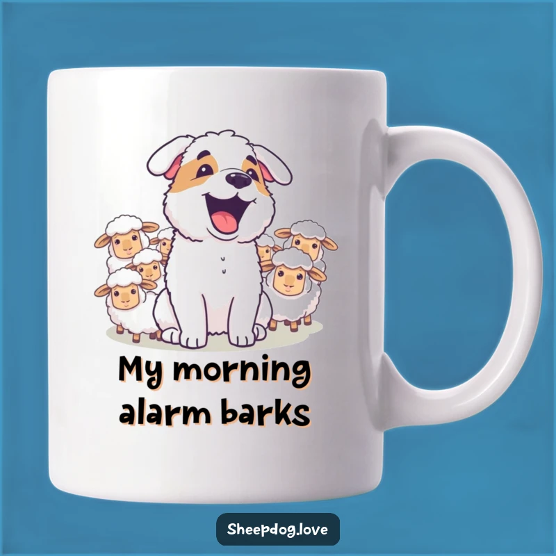 Funny Joyful Sheepdog Barking Mug - Hilarious Dog Communication Gift