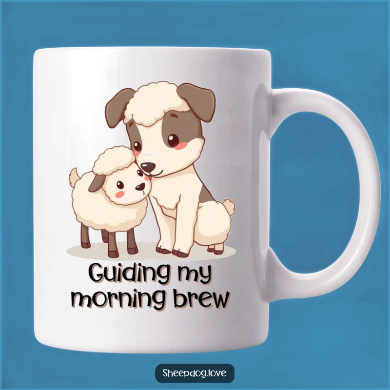 Funny Nudging Sheepdog Mug: Gentle Herder, Perfect Dog Lover Gift