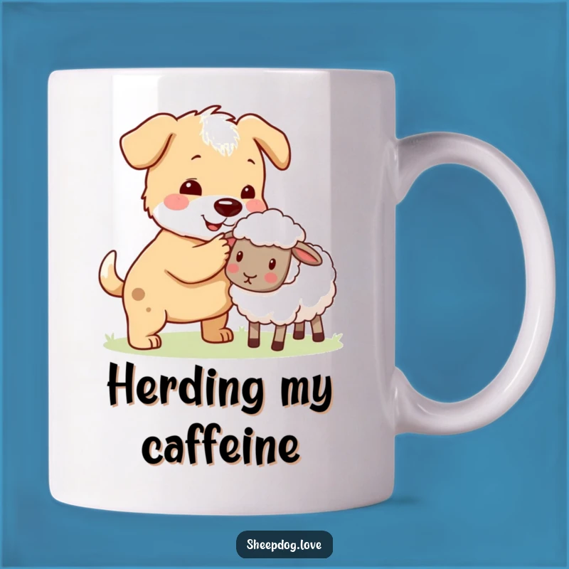 Funny Sheepdog Herder Mug: Helping Paws for the Flock Gift