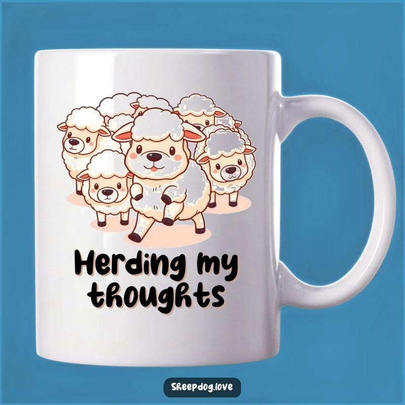 Funny Sheepdog Herding Mug: Hilarious Farm Fun for Your Drink