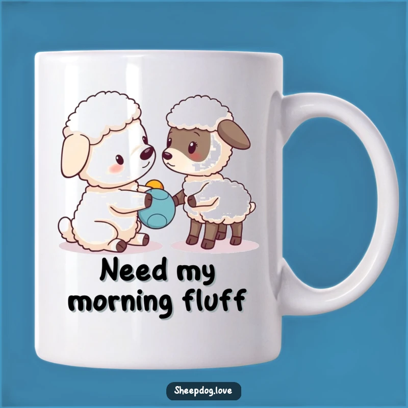 Funny Sheepdog Lamb Mug: Playful Pals Character, Perfect Funny Farm Gift