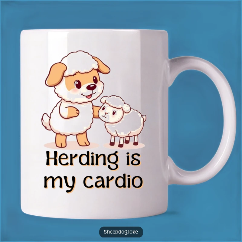 Funny Sheepdog Nudge Mug: The Perfect 'Get Back Here' Humor Gift for Dog Lovers