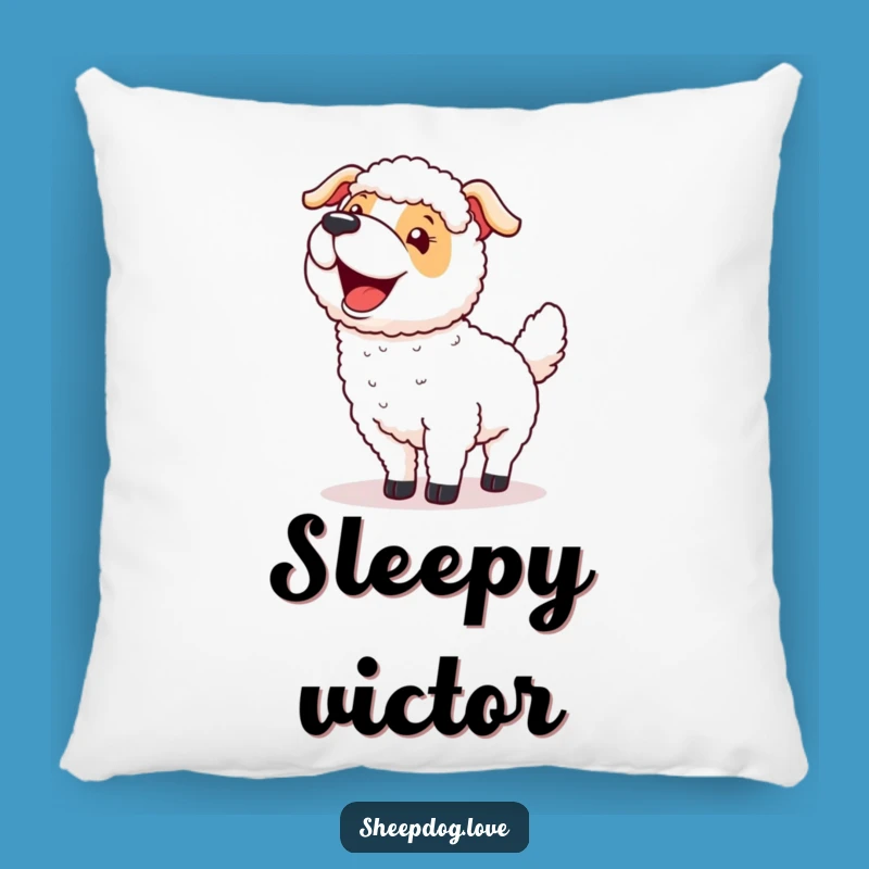 Funny Happy Tails Sheepdog Pillow - Cozy Cushion for Celebrating Success