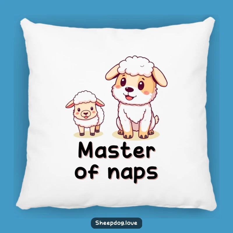 Funny Pleased Sheepdog Pillow - Soft Leader Dog Accent Cushion Gift