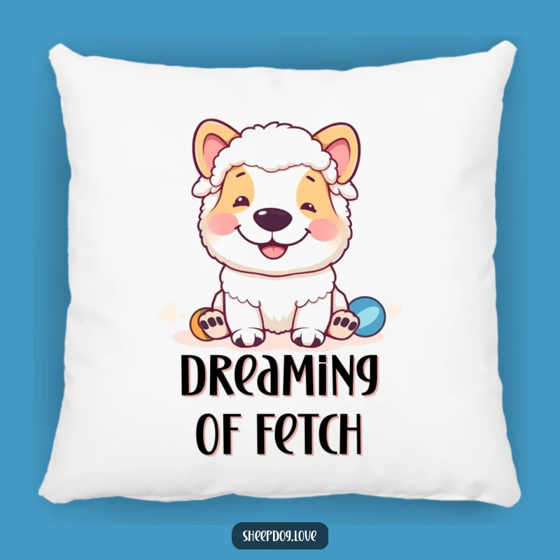 Funny Sheepdog Grin Pillow: Snuggle with a Hilarious Playtime Buddy