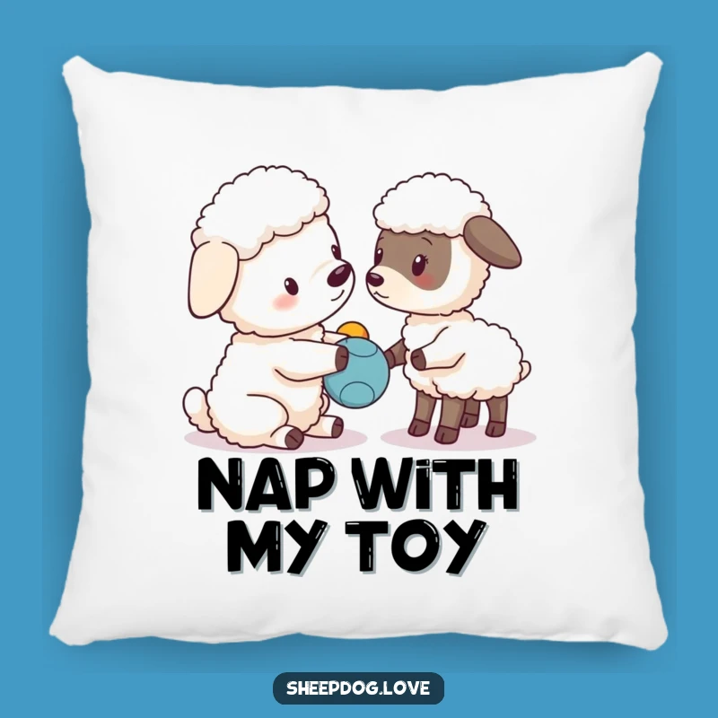 Funny Sheepdog Lamb Pillow: Cozy Pals Cushion, Comfy Funny Farm Gift