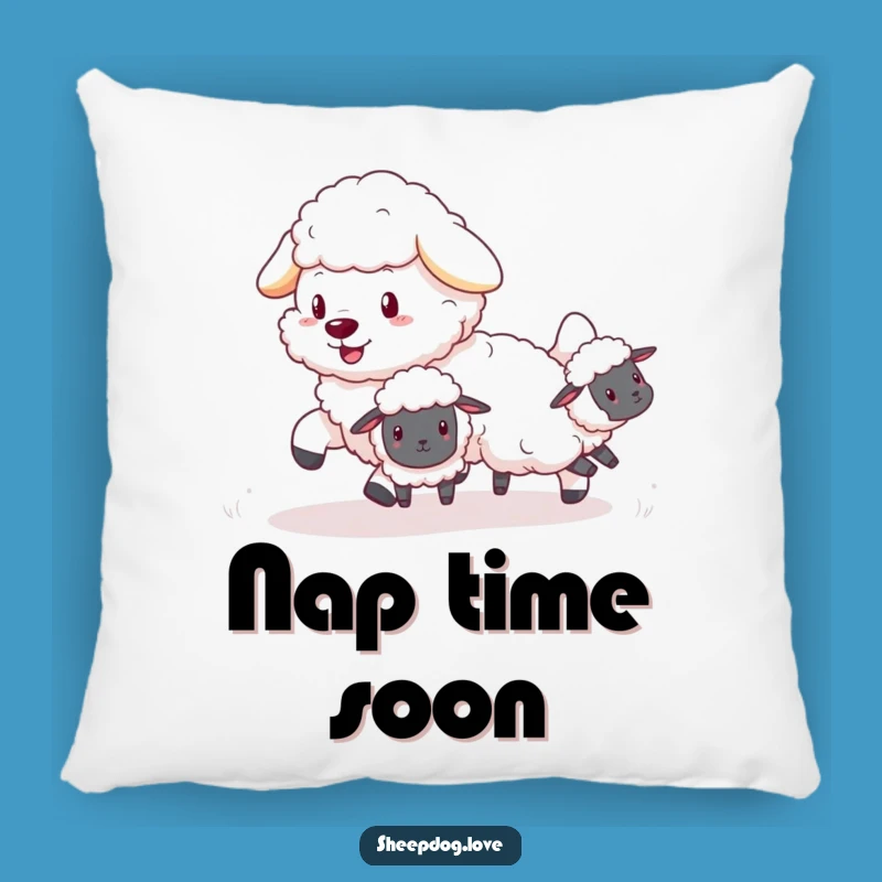 Funny Sheepdog Pillow: Fluffy Herder of Bouncing Sheep Decor, Soft and Hilarious Accent