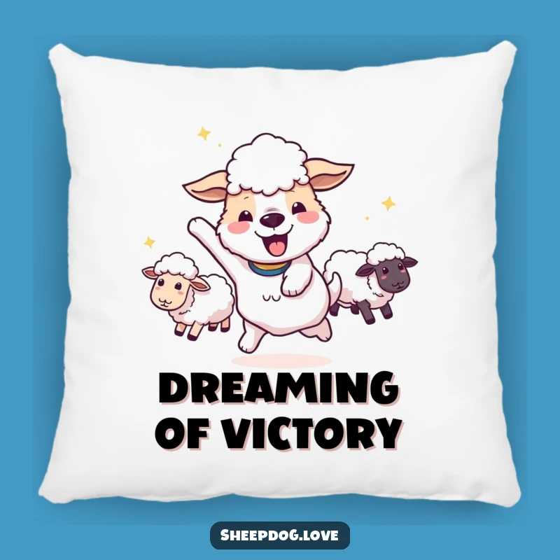 Funny Sheepdog Victory Pillow: Cozy Comfort After a Win