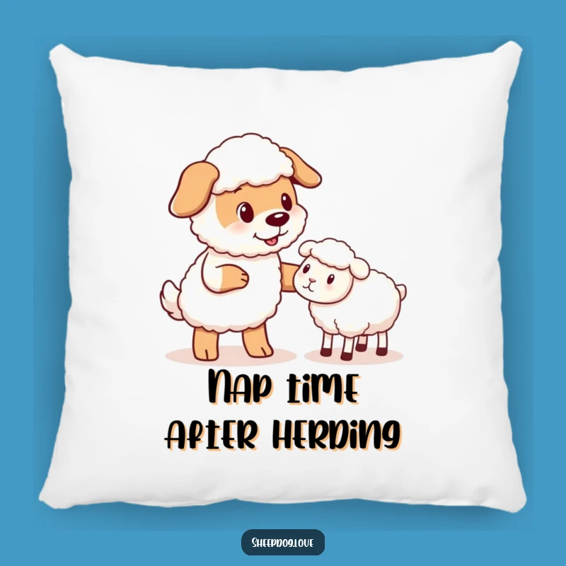 Funny Sheepdog Nudge Pillow: Cozy Comfort with a Hilarious Herding Friend
