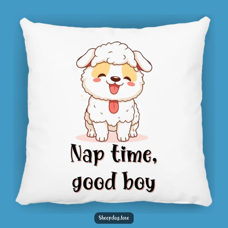 Funny Sheepdog Pillow: Comfy Herder Cushion, Adorable and Humorous Gift