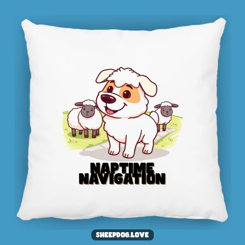 Soft Funny Sheepdog Pillow: Huggable Determination and Comfort