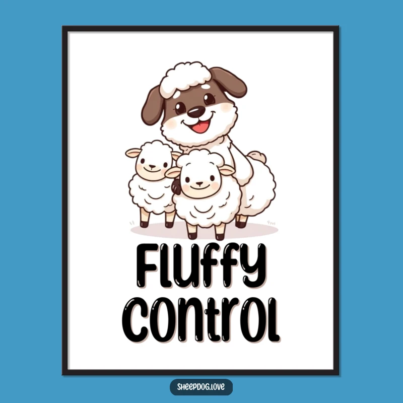 Funny Sheepdog Herder Digital Print: Grinning Character Art, Instant Hilarious Decor