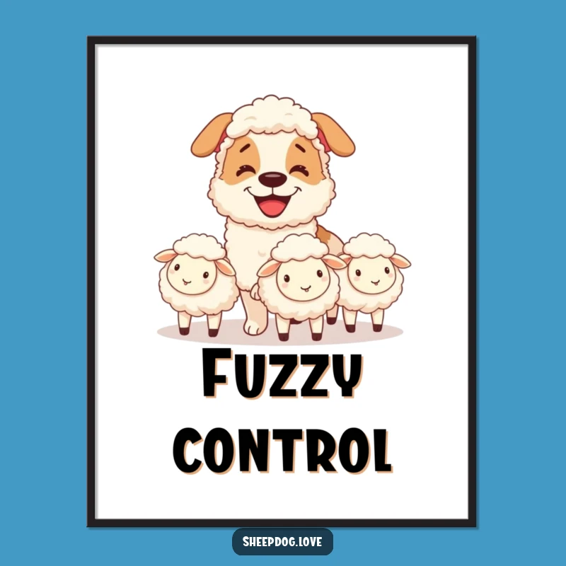 Funny Grinning Sheepdog Digital Art - Instant Humorous Download