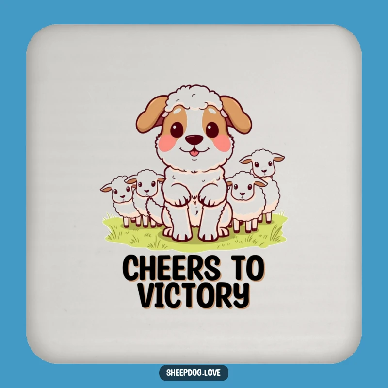 Funny Sheepdog Drink Coaster: Proud Herder, Protects Surfaces Hilariously