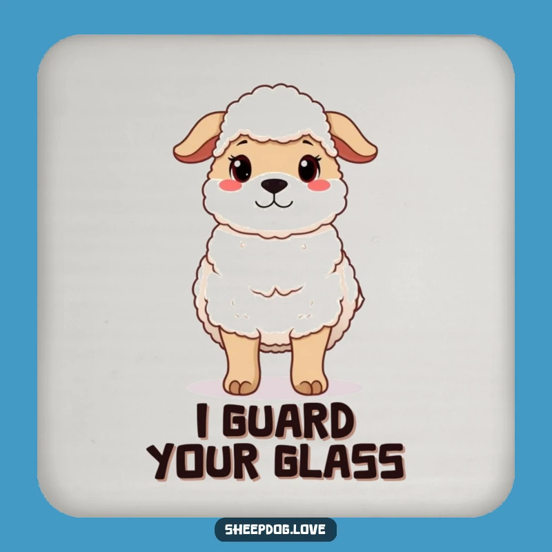 Funny Protective Sheepdog Coaster - Protect Surfaces with Gentle Care