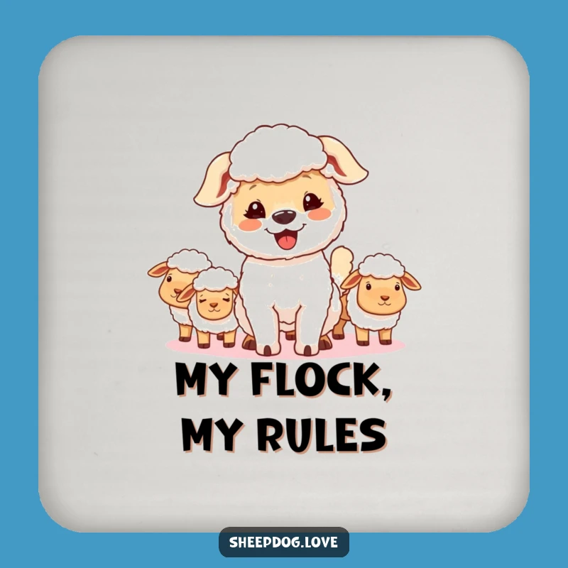 Funny Sheepdog Coasters: Protect Surfaces with Canine Pride