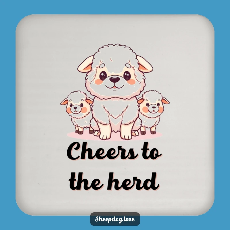 Funny Sheepdog Guardian Coaster: Protect Surfaces With Flock Flair - Cute Funny Gift!