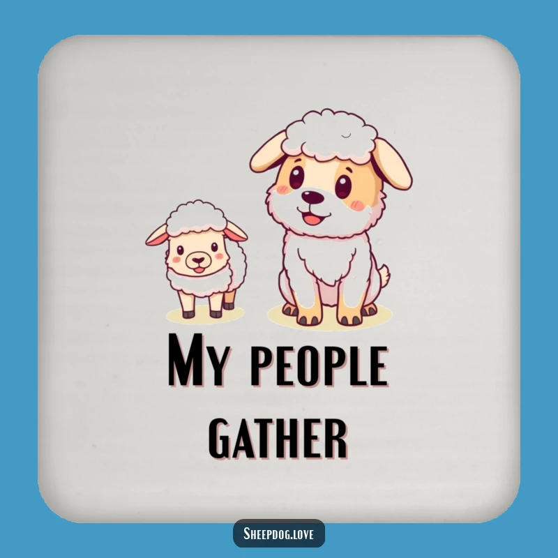 Funny Pleased Sheepdog Coaster Set - Leader Dog Drink Protector Gift