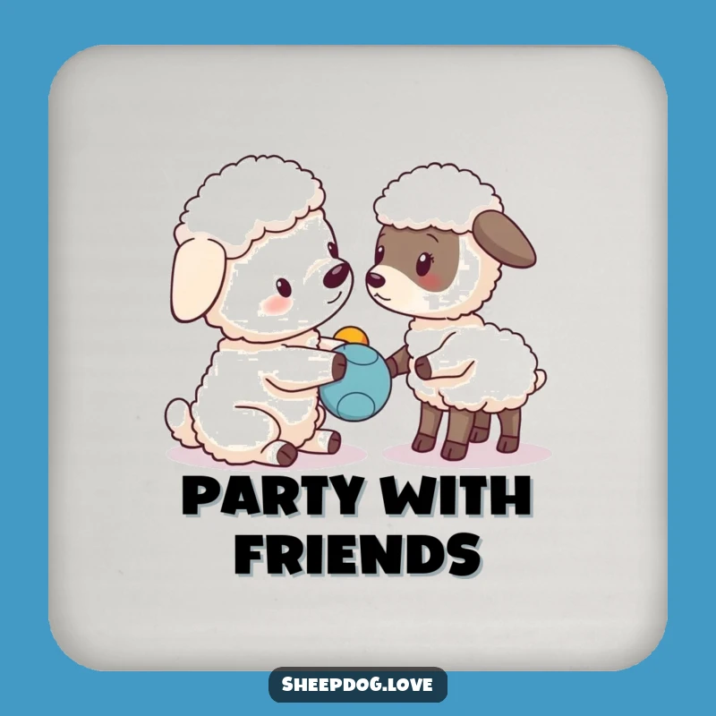 Funny Sheepdog Lamb Coaster: Protect Surface Pals Decor, Cool Funny Farm Gift