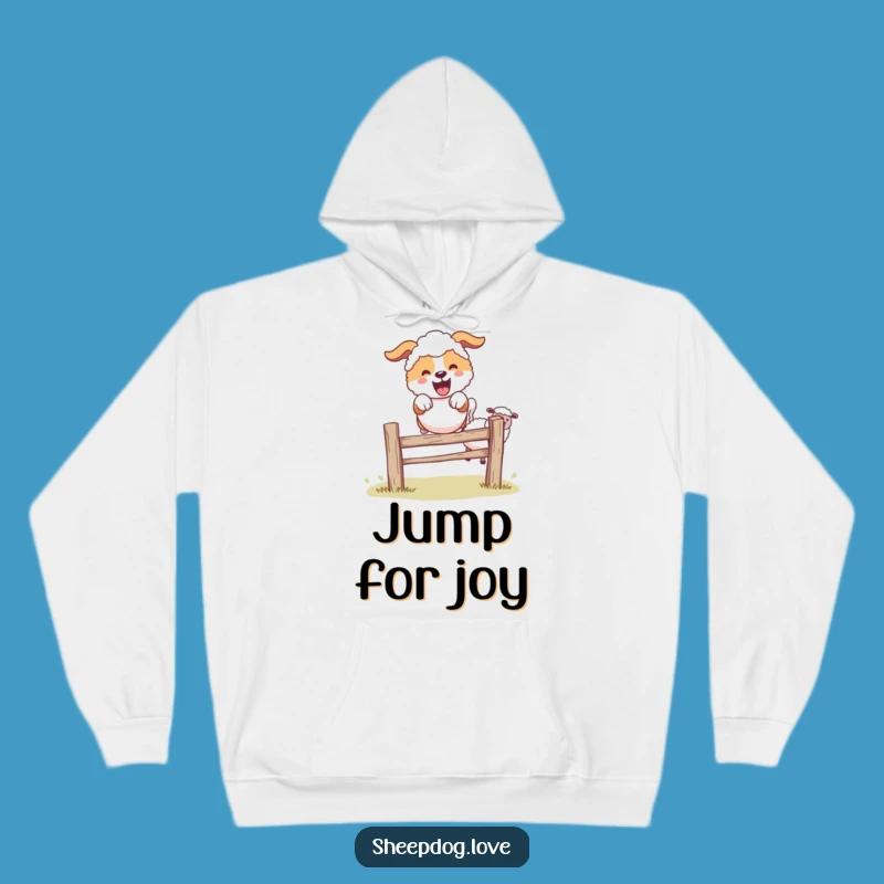 Funny Sheepdog Hoodie: Cozy Leaping Character Sweatshirt, Ideal Funny Farm Gift
