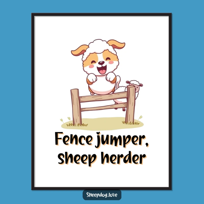 Free Printable Sheepdog Wall Art: Funny Canine Decor! Downloadable Art Gift