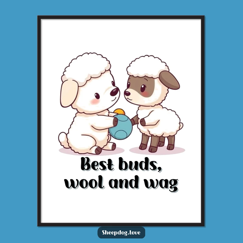 Free Printable Sheepdog Wall Art: Funny Farm Friends! Downloadable Art Gift