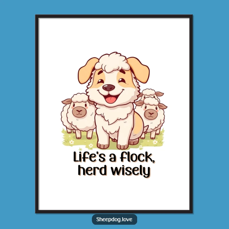 Free Printable Sheepdog Wall Art: Whimsical Downloadable Decor for Farmhouse Charm