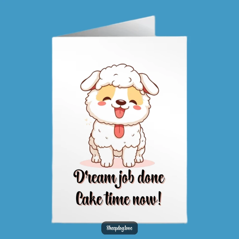 Free Printable Birthday Card: Happy Sheepdog Herding Fun Downloadable Gift