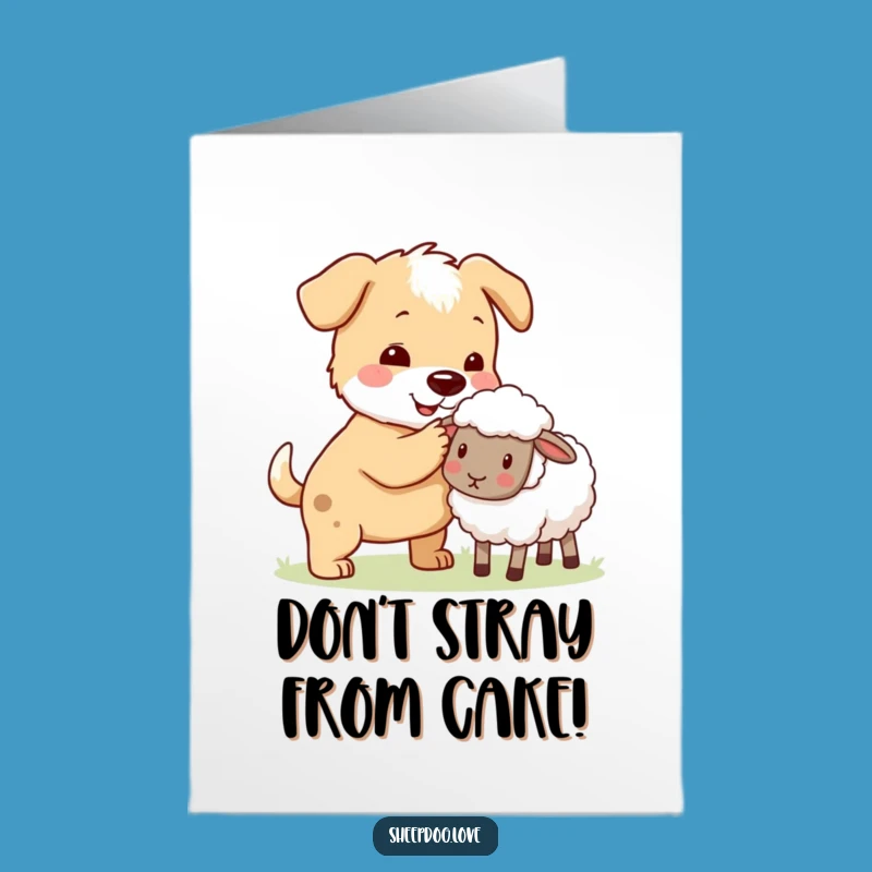 Free Printable Birthday Card: Dog Herds Sheep, Funny Downloadable Gift for Rescuers