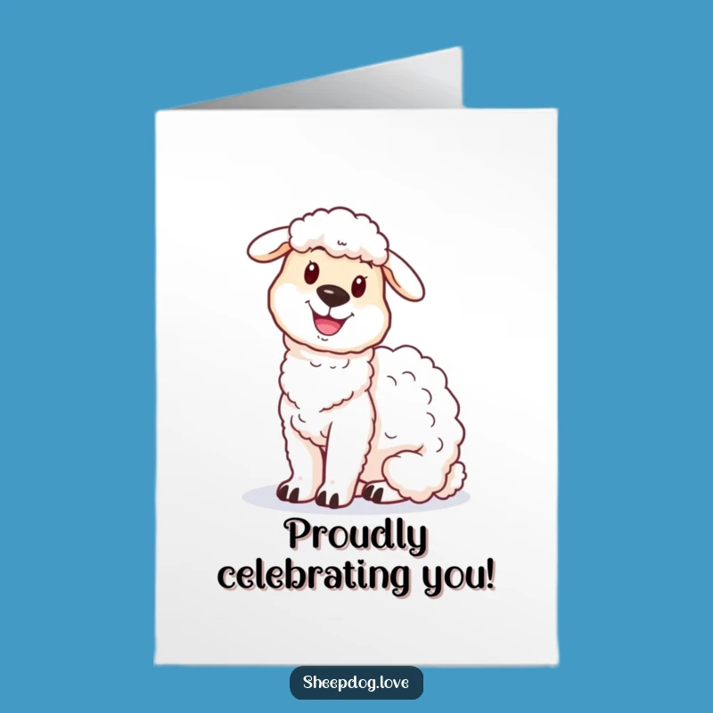 Free Printable Birthday Card: Proud Sheepdog & Sheep Pals, Downloadable Dog Humor For Loved Ones