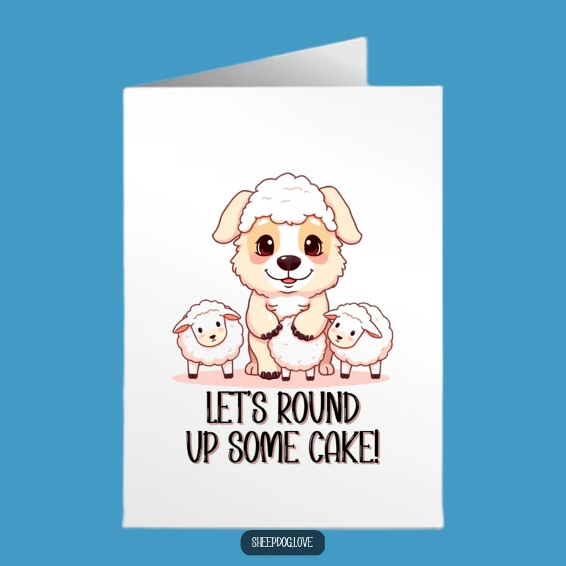 Free Printable Sheepdog Birthday Card: Funny Focused Herding Digital Download Gift
